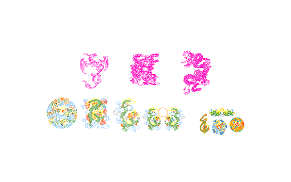 2D-龍矢量圖
